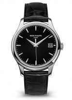 Мужские классические часы Patek Philippe Calatrava 5227G-010 в белом золоте, черный циферблат, черная кожа кроко.