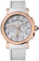 Женские спортивные часы Breguet Marine 8827BR_52_586 хронограф в розовом золоте, перламутровый гильошированный циферблат, белый каучук.
