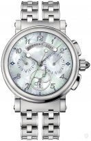Женские спортивные часы Breguet Marine 8827ST_5W_SM0 хронограф с перламутровым гильошированным циферблатом, стальной браслет.