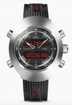 Мужские наручные часы Omega Speedmaster- 325_92_43_79_01_001 многофункциональные часы в титановом корпусе, на черном  циферблате с ЖК-дисплеем есть светодиодная подсветка, каучук.