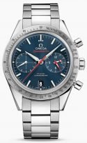 Мужские наручные часы Omega Speedmaster-331_10_42_51_03_001 хронограф с датой в стальном корпусе, на покрытом PVD синем циферблате люминесцентные часовые метки и стрелки, стальной браслет.