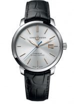 Мужские классические наручные часы Ulysse Nardin Classico-8153-111-2/90 в стальном корпусе, на серебристом циферблате золотые часовые метки и люминесцентные стрелки, черный кроко ремешок.