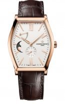 Мужские классические часы Vacheron Constantin Malte 7000M_000R_B109 в розовом золоте, с запасом хода и фазами Луны, светлый циферблат, коричневый ремешок кроко.