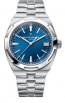 Мужские спортивные часы Vacheron Constantin Overseas 4500V_110A_B128 в стальном корпусе с датой, синий циферблат, в наборе идут три браслета: кожа, каучук, стальной браслет.