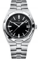 Мужские спортивные часы Vacheron Constantin Overseas 4500V_110A_B483 в стальном браслете, с датой, черный циферблат, три браслета в наборе: кожа, каучук, стальной браслет.