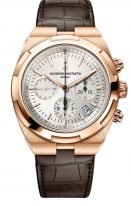 Мужские спортивные часы Vacheron Constantin Overseas 5500V_000R_B074 в розовом золоте, с хронографом и датой, с серебристым циферблатом, два браслета в наборе: кожа кроко и каучук.