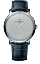 Мужские классические часы Vacheron Constantin Traditionnelle 43076_000P_9875 в платиновом корпусе с серым циферблатом, синяя кожа кроко.