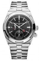 Мужские спортивные часы Vacheron Constantin Overseas 7900V_110A_B546 в стальном корпусе со временем второго часового пояса, черный циферблат, стальной браслет